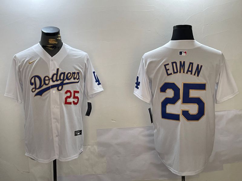 Men Los Angeles Dodgers #25 Edman White Game 2024 Nike MLB Jersey style 1211->los angeles dodgers->MLB Jersey